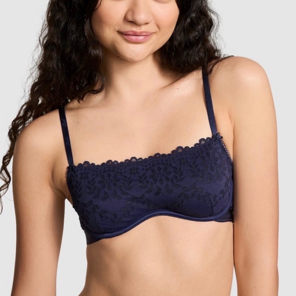 NWT Victoria’s Secret PINK Wink Scoop Bra |‎ S/P | Blue | Unlined Bralette